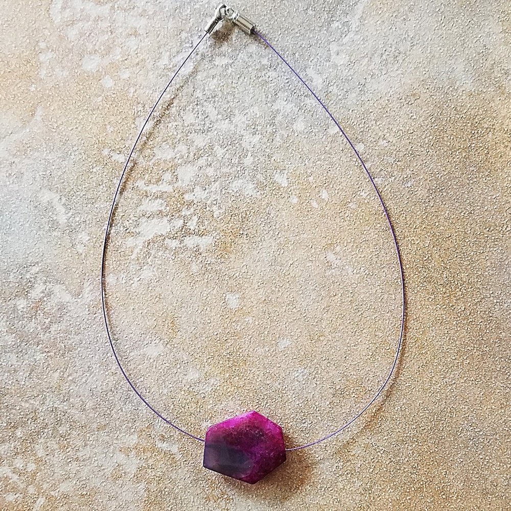 Purple Agate Necklace 18” - Chakra